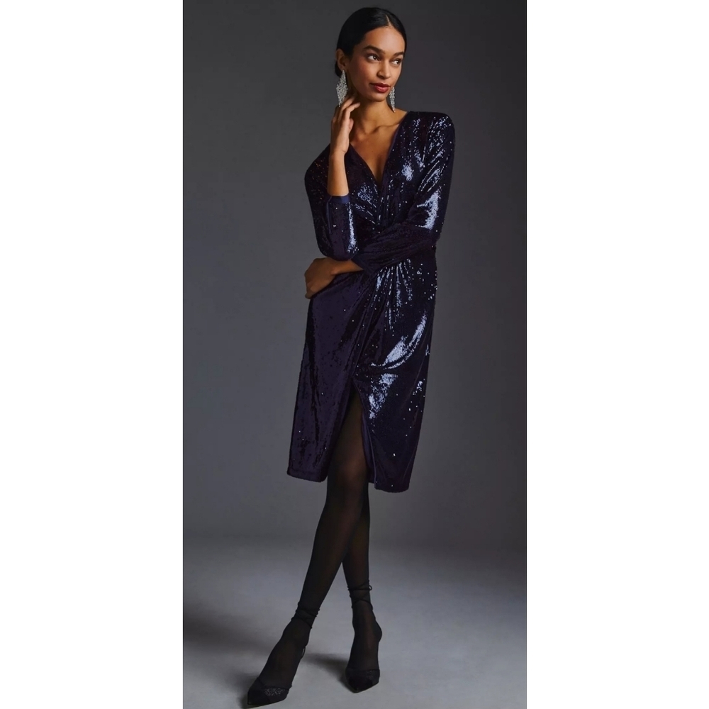 61. Anthropologie Twist-Front Sequin Dress
